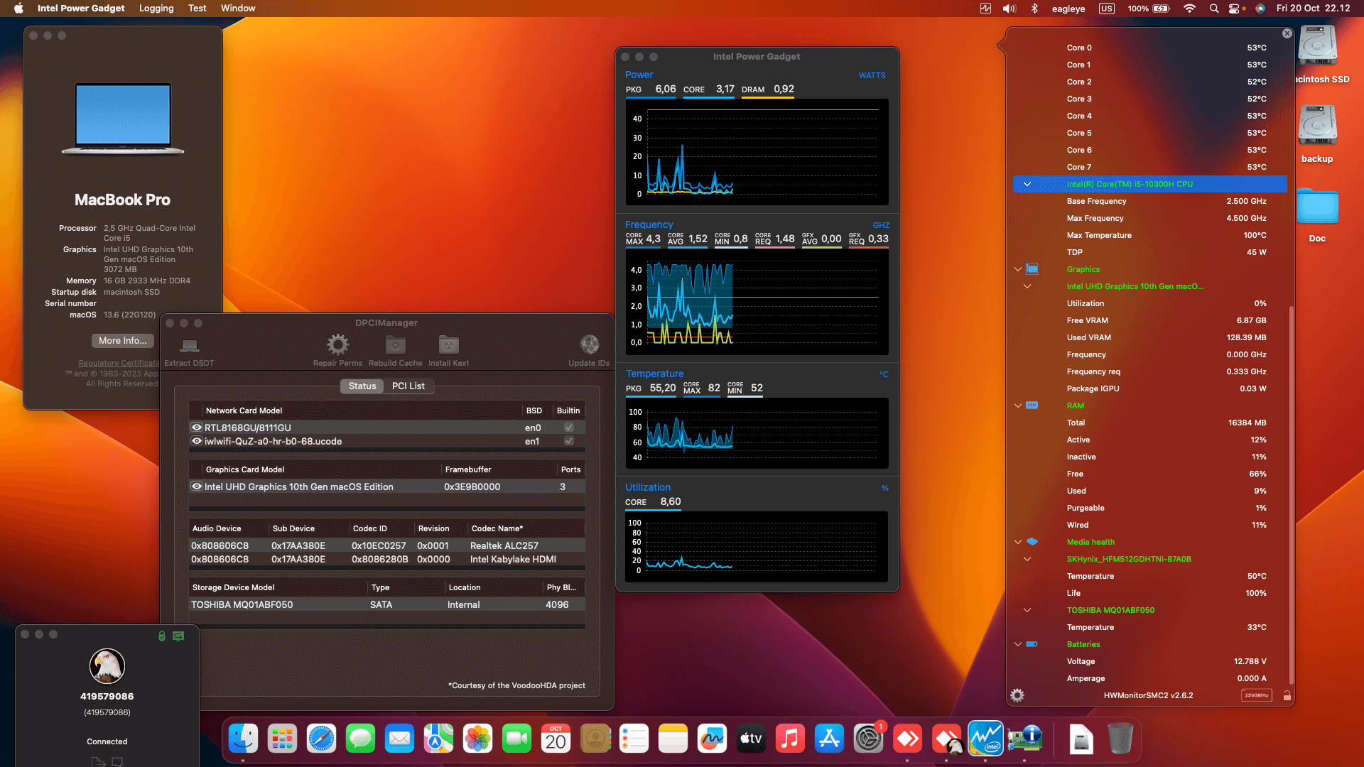 Success Hackintosh macOS Ventura 13.6 Build 22G120 in Lenovo Ideapad Gaming 3 15IMH05